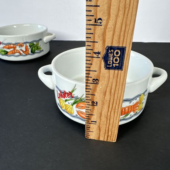 2 Prejecting 2500‎ Limited Bowls With Handles Soup Chowder Dish SHRIMP & LOBSTER - Picture 14 of 14